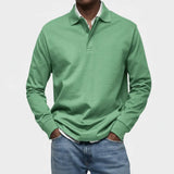 Poloshirt Heren - Casual Polo Lange Mouw — Daan in Groen - Finn Jules