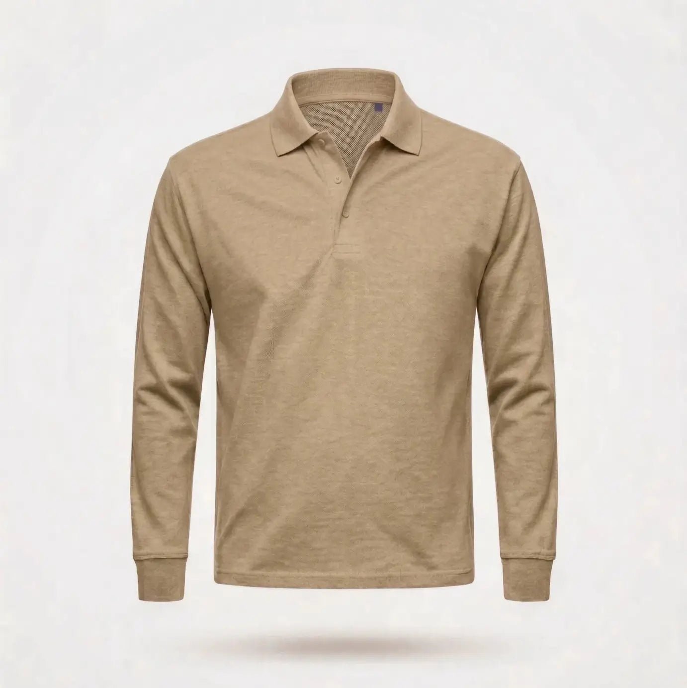 Poloshirt Heren - Casual Polo Lange Mouw — Daan in Khaki - Finn Jules