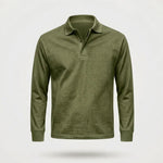 Poloshirt Heren - Casual Polo Lange Mouw — Daan in Leger groen - Finn Jules