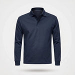 Poloshirt Heren - Casual Polo Lange Mouw — Daan in Navy - Finn Jules