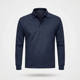 Poloshirt Heren - Casual Polo Lange Mouw — Daan in Navy - Finn Jules