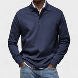 Poloshirt Heren - Casual Polo Lange Mouw — Daan in Navy - Finn Jules