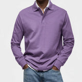 Poloshirt Heren - Casual Polo Lange Mouw — Daan in Paars - Finn Jules