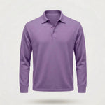 Poloshirt Heren - Casual Polo Lange Mouw — Daan in Paars - Finn Jules