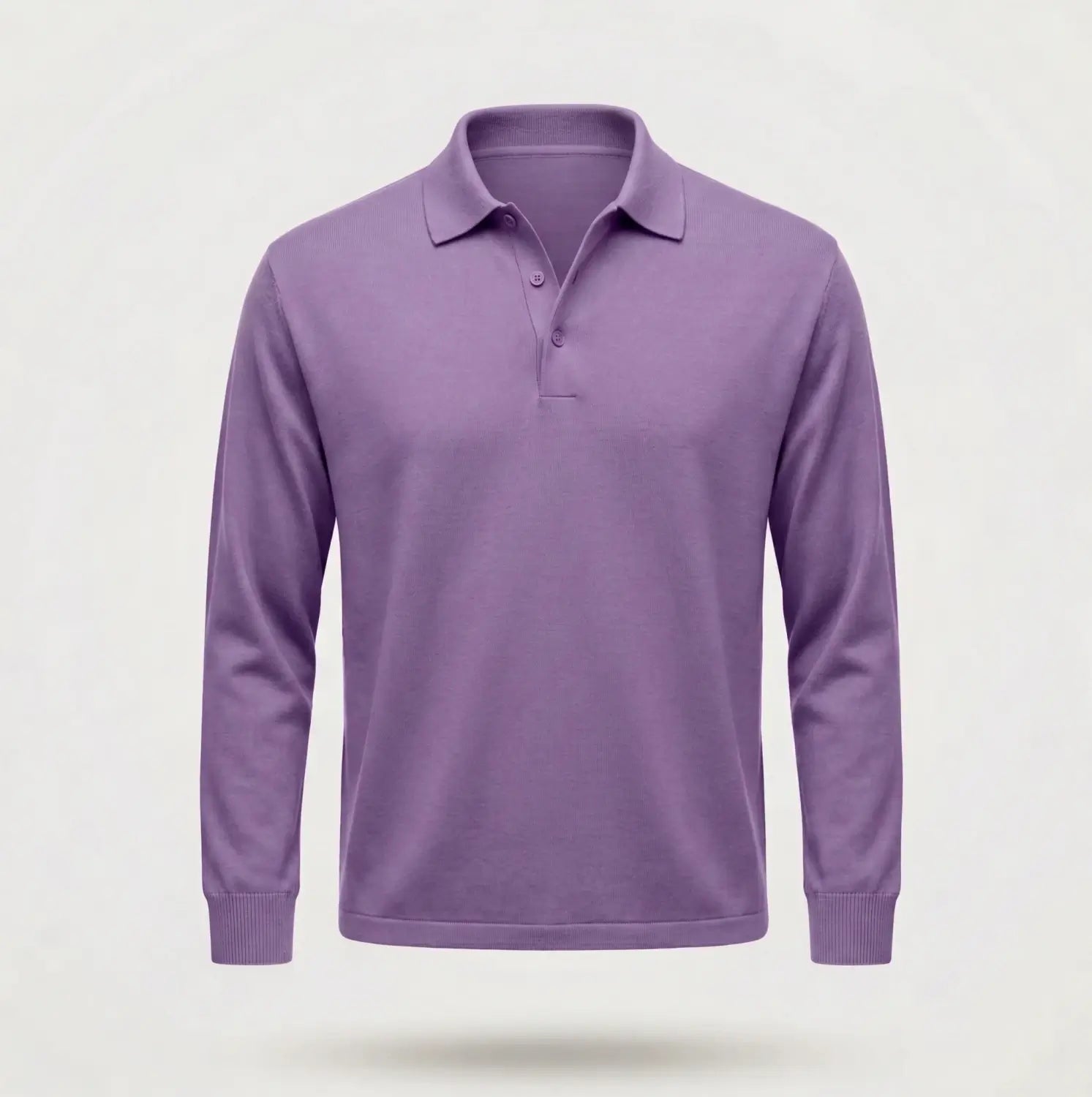 Poloshirt Heren - Casual Polo Lange Mouw — Daan in Paars - Finn Jules