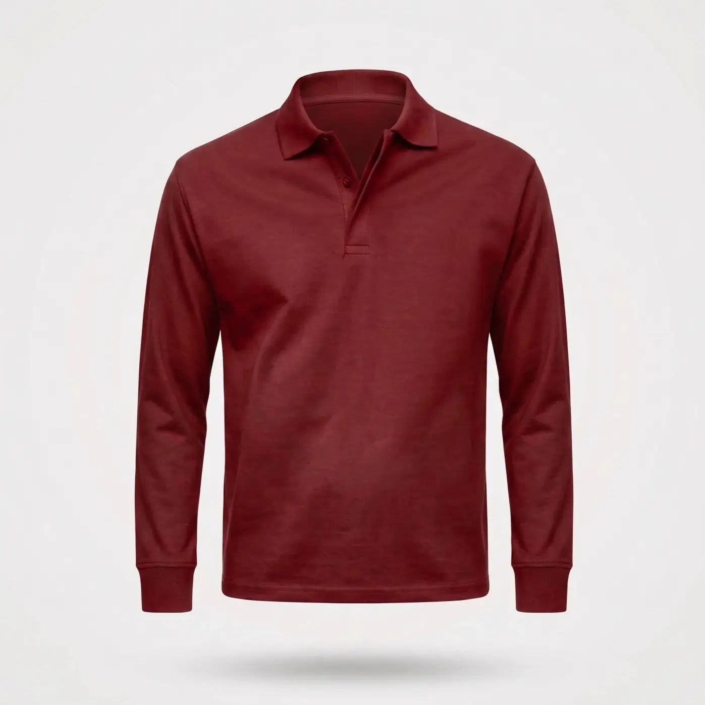 Poloshirt Heren - Casual Polo Lange Mouw — Daan in Rood - Finn Jules