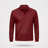 Poloshirt Heren - Casual Polo Lange Mouw — Daan in Rood - Finn Jules