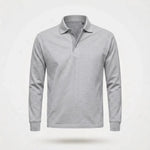 Poloshirt Heren - Casual Polo Lange Mouw — Daan in Wit - Finn Jules