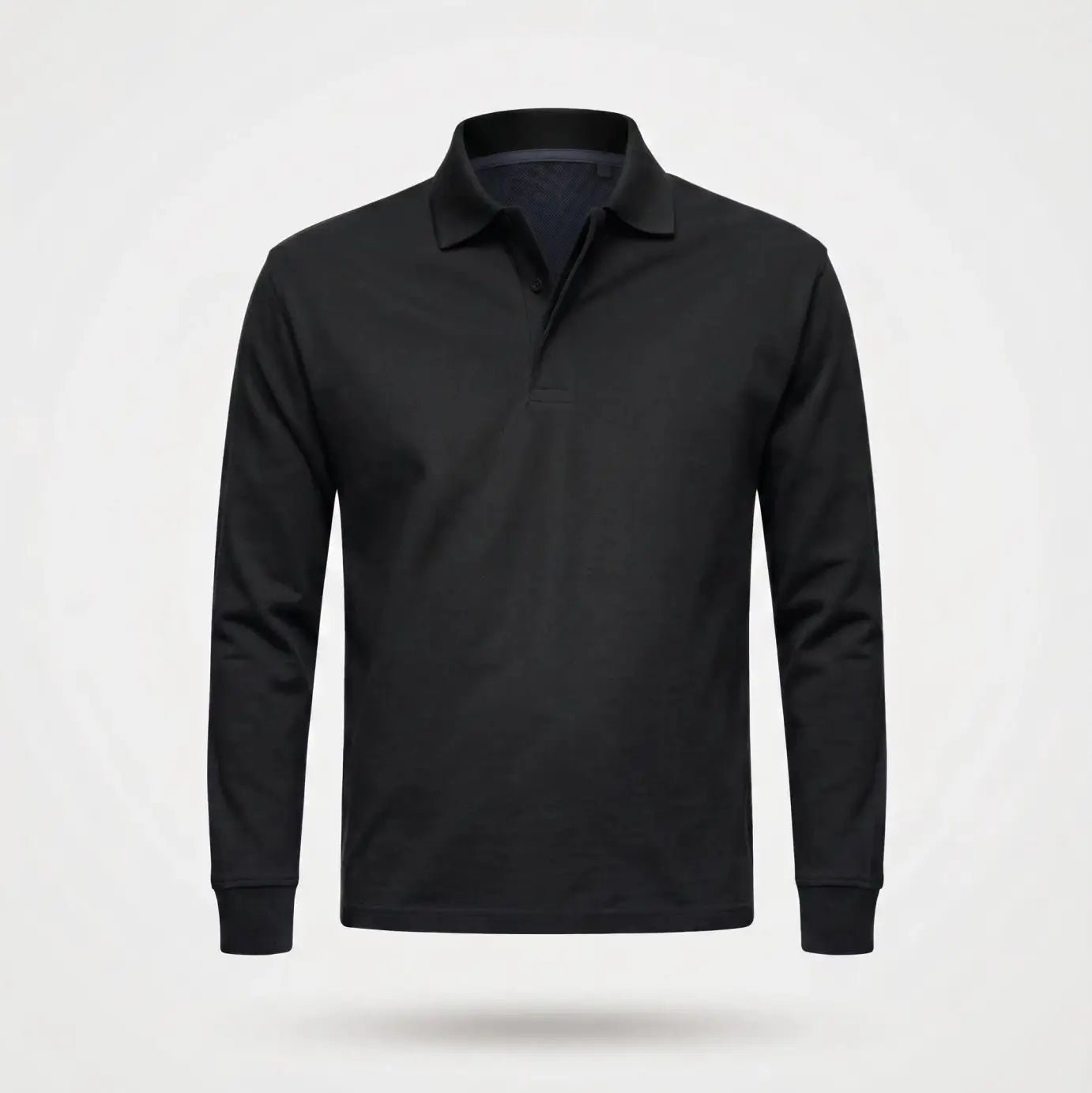 Poloshirt Heren - Casual Polo Lange Mouw — Daan in Zwart - Finn Jules