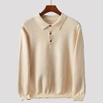 Polotrui Heren - Zachte Gebreide Polo — Adriaan in Beige - Finn Jules