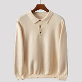 Polotrui Heren - Zachte Gebreide Polo — Adriaan in Beige - Finn Jules