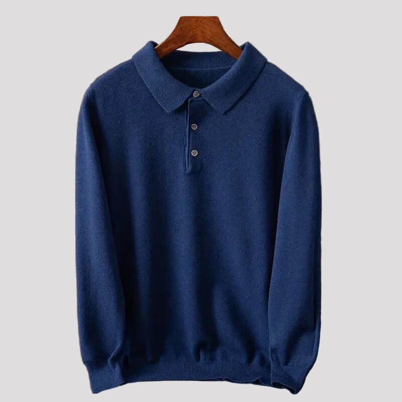 Polotrui Heren - Zachte Gebreide Polo — Adriaan in Blauw - Finn Jules