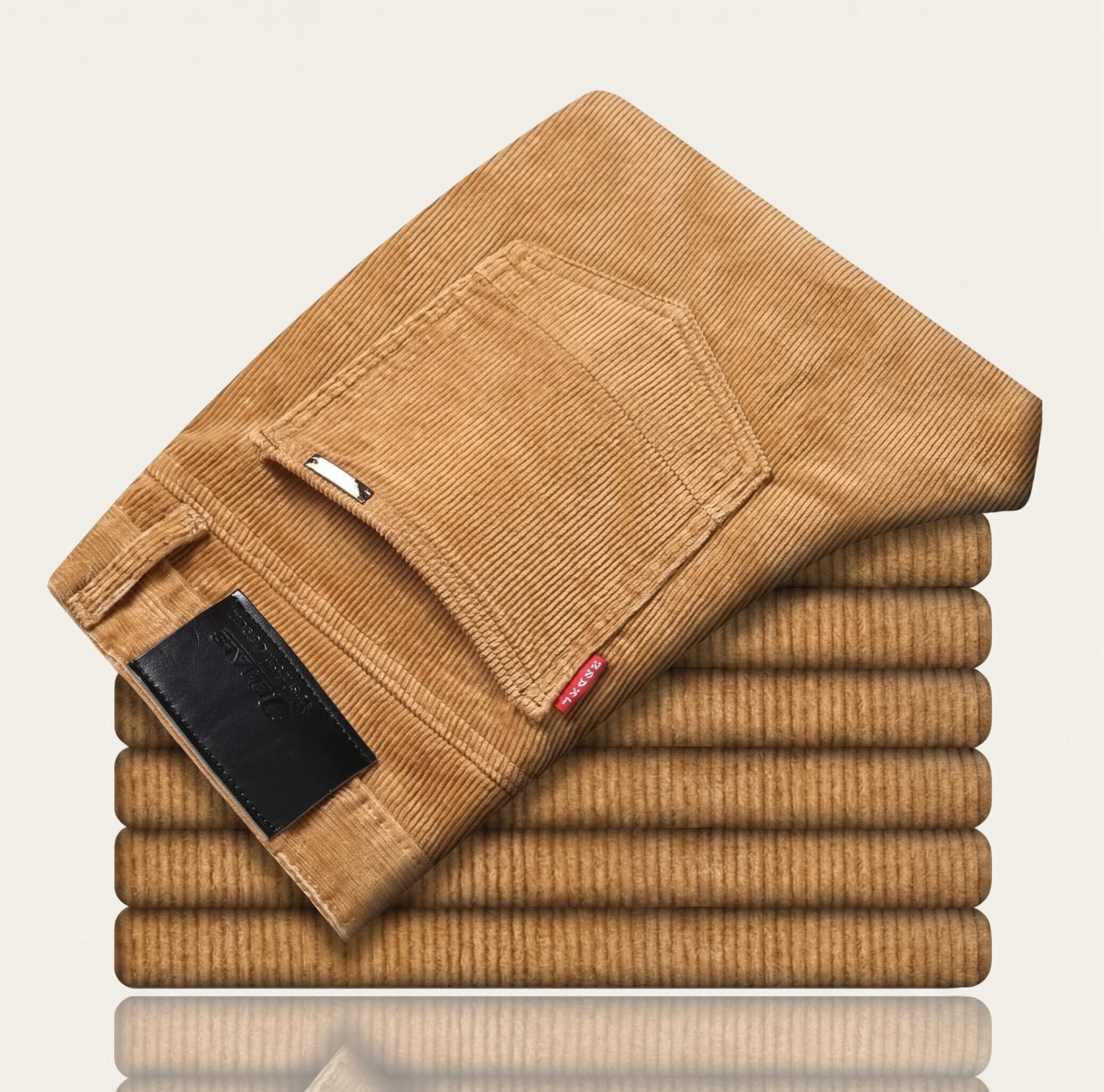 Ribbroek Heren Corduroy Straight Fit — Milan in Kameel - Finn Jules