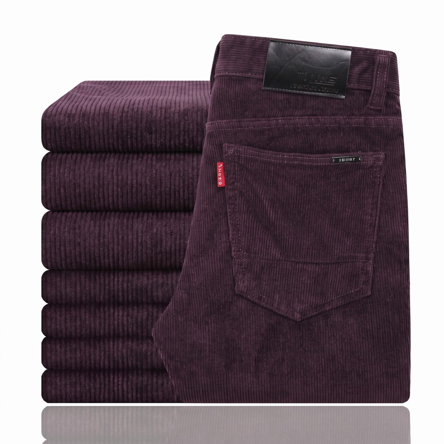 Ribbroek Heren Corduroy Straight Fit — Milan in Wijnrood - Finn Jules