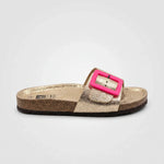 Slippers Dames - Comfortabele Kurk Muiltjes — Tess in Goud / Roze - Finn Jules