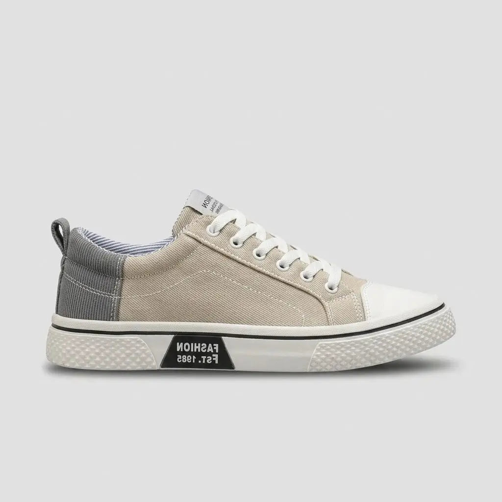 Sneakers Heren - Casual Canvas Schoenen — Lucas in Beige - Finn Jules