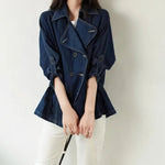 Spijkerjas Dames - Oversized Trenchcoat — Sanne in Donkerblauw denim - Finn Jules