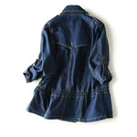 Spijkerjas Dames - Oversized Trenchcoat — Sanne in Donkerblauw denim - Finn Jules