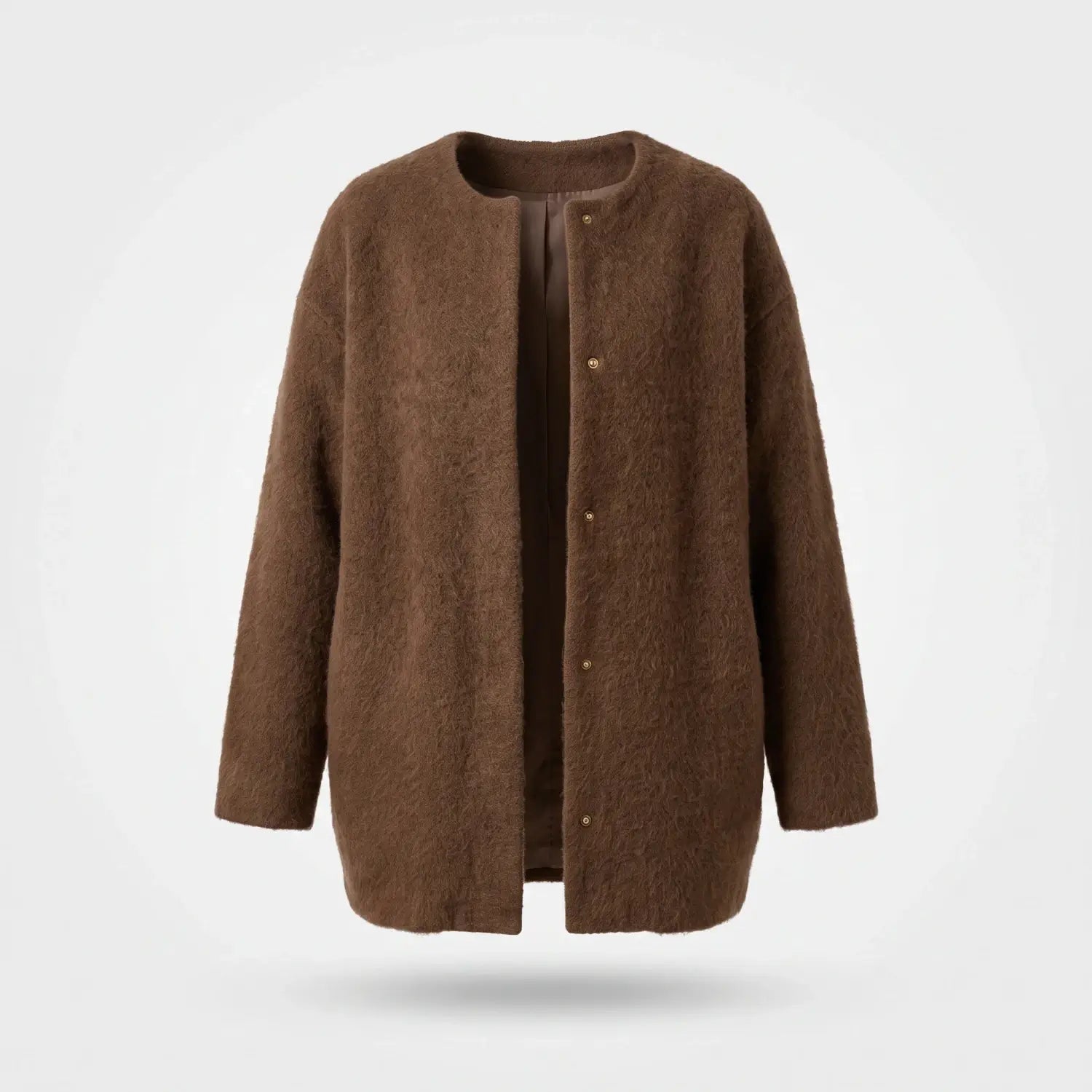 Teddy Jas Dames - Warme Zachte Winterjas — Noor in Bruin - Finn Jules