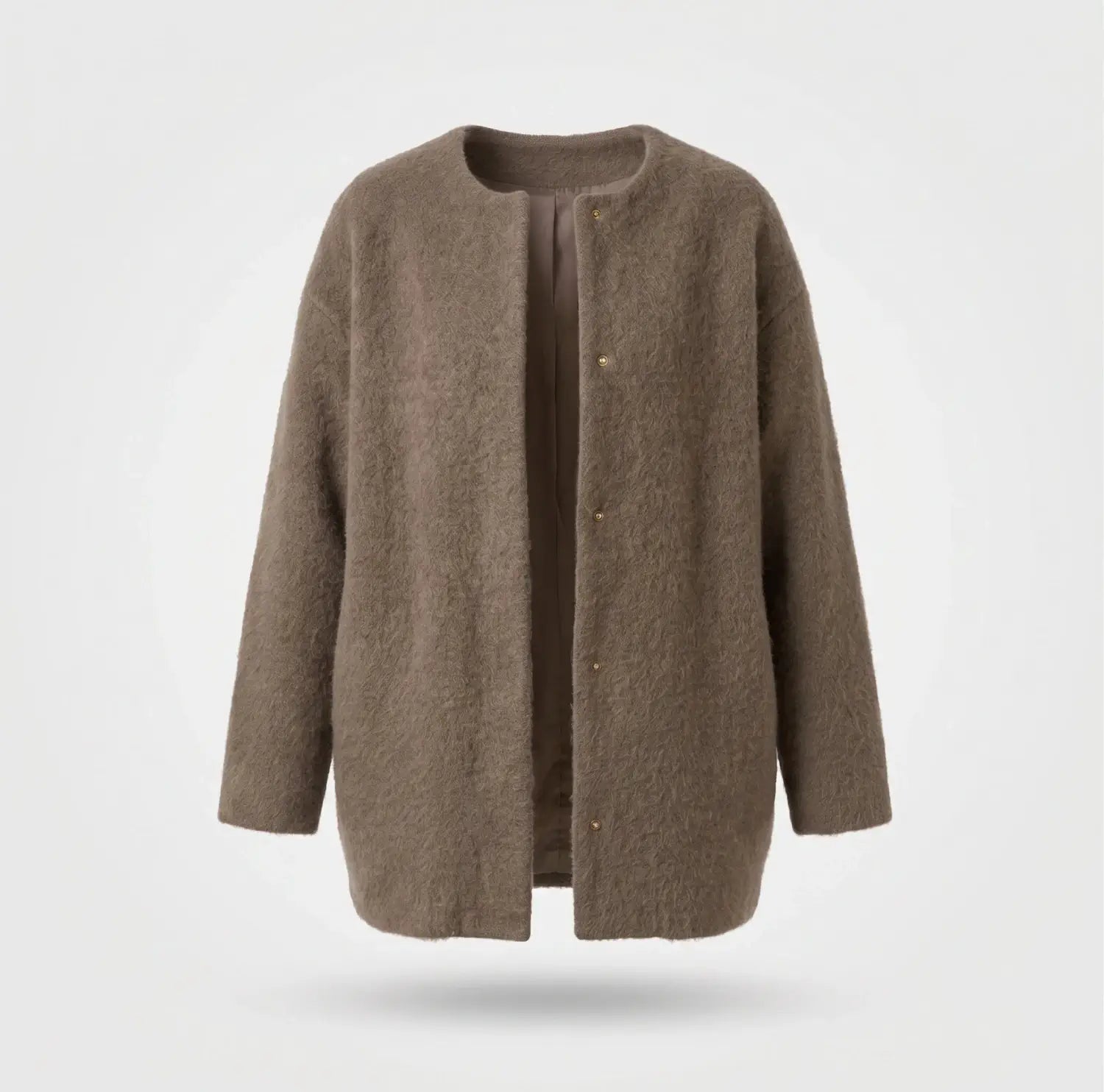 Teddy Jas Dames - Warme Zachte Winterjas — Noor in Bruin/Grijs - Finn Jules