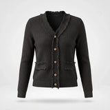 Vest Dames - Gebreid Fringe Vestje — Noor in Zwart - Finn Jules
