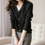 Vest Dames - Gebreid Fringe Vestje — Noor in Zwart - Finn Jules