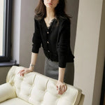 Vest Dames - Gebreid Fringe Vestje — Noor in Zwart - Finn Jules