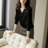 Vest Dames - Gebreid Fringe Vestje — Noor in Zwart - Finn Jules