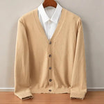Vest Heren - Klassiek Gebreid Cardigan — Abraham in Camel - Finn Jules