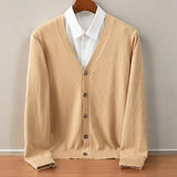 Vest Heren - Klassiek Gebreid Cardigan — Abraham in Camel - Finn Jules