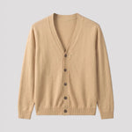 Vest Heren - Klassiek Gebreid Cardigan — Abraham in Camel - Finn Jules