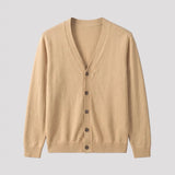 Vest Heren - Klassiek Gebreid Cardigan — Abraham in Camel - Finn Jules