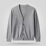 Vest Heren - Klassiek Gebreid Cardigan — Abraham in Grijs - Finn Jules