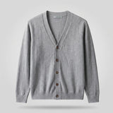 Vest Heren - Klassiek Gebreid Cardigan — Abraham in Grijs - Finn Jules