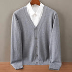 Vest Heren - Klassiek Gebreid Cardigan — Abraham in Grijs - Finn Jules