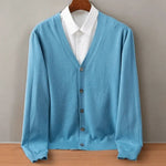 Vest Heren - Klassiek Gebreid Cardigan — Abraham in Hemelsblauw - Finn Jules