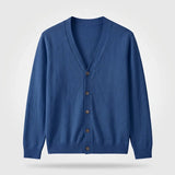 Vest Heren - Klassiek Gebreid Cardigan — Abraham in Marineblauw - Finn Jules