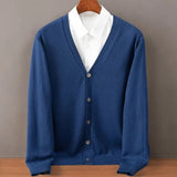 Vest Heren - Klassiek Gebreid Cardigan — Abraham in Marineblauw - Finn Jules