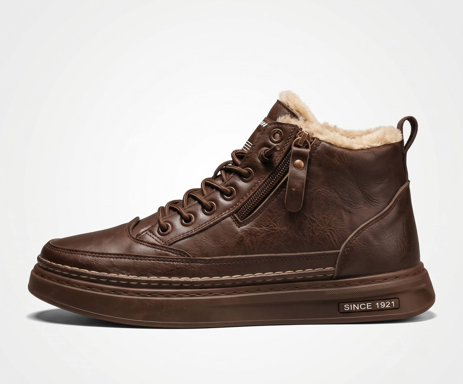Veterboots Heren - Warm Gevoerd Rits — Bram in Bruin - Finn Jules